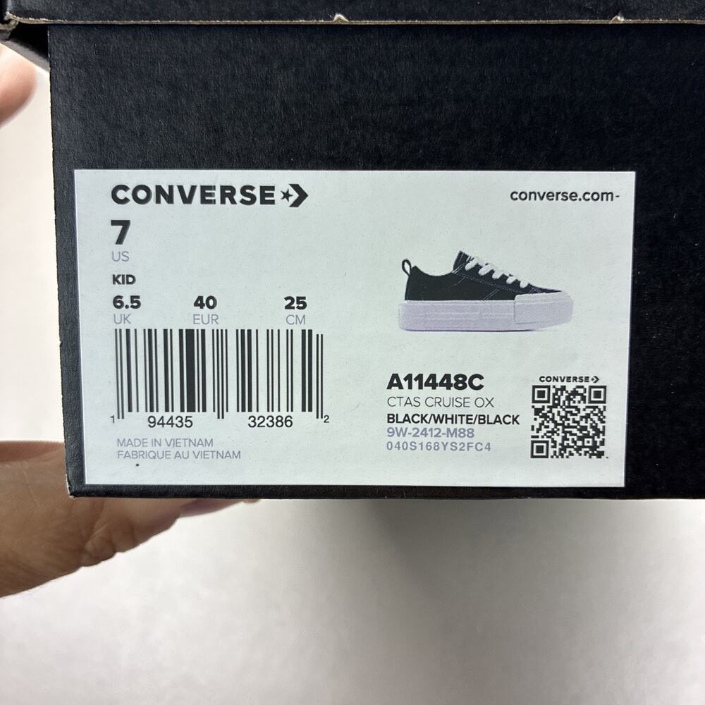 New Converse Chuck Taylor All Star Cruise OX - Black White (A11448C) Size 7 - Picture 7 of 7